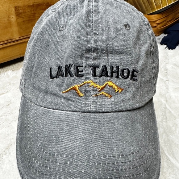 Youth Lake Tahoe Embroidered Mile High Mountains Dad Cap Grey Unisex Kid’s OS - Picture 3 of 9